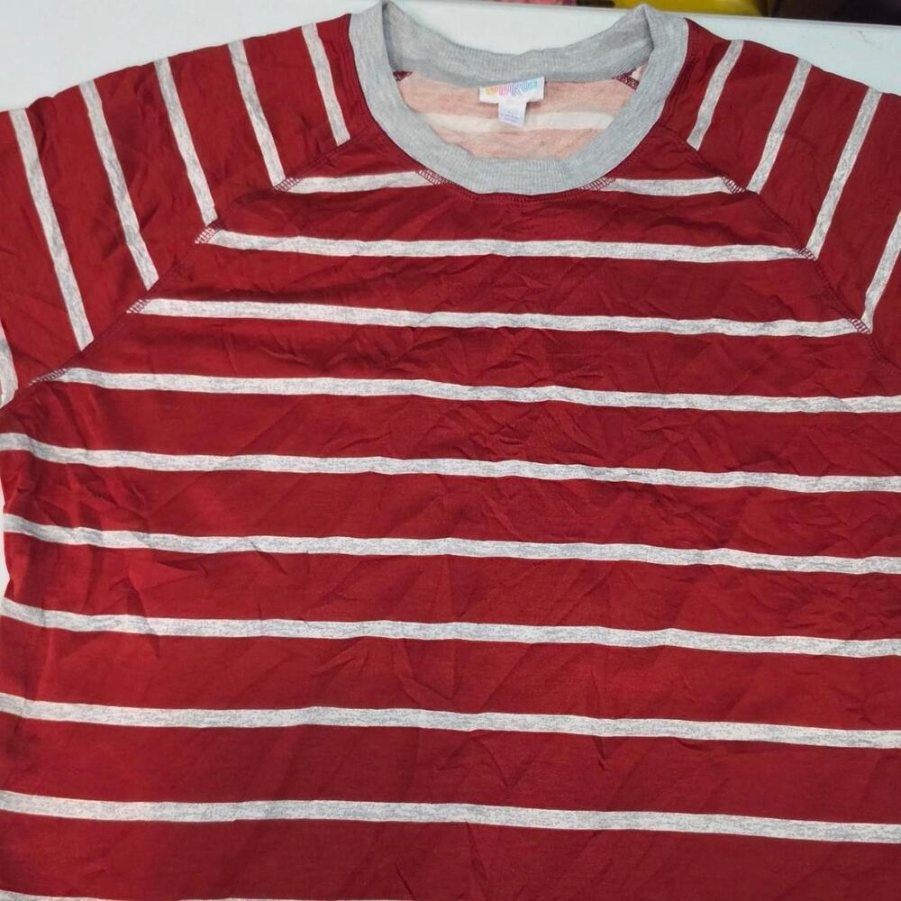 Lularoe red gray striped